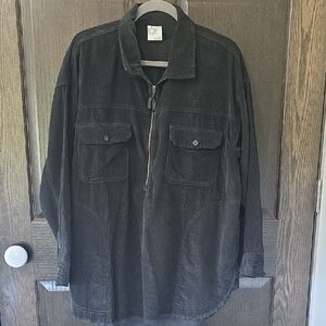 Aerie Offline Black Corduroy Shirt Jacket